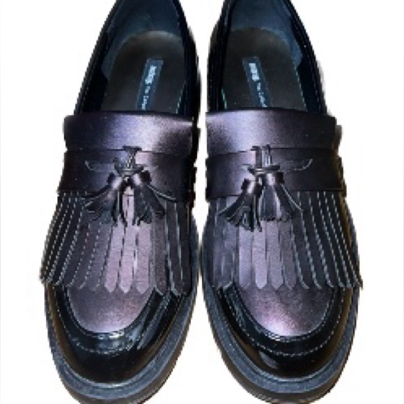 MTNG The Collection- Black Leather Loafers Size 8.5 - Picture 1 of 6